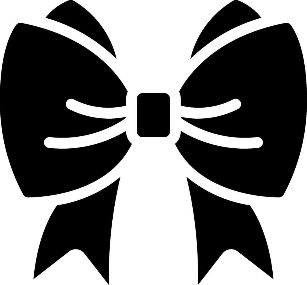 A black and white bow icon on a white background vector