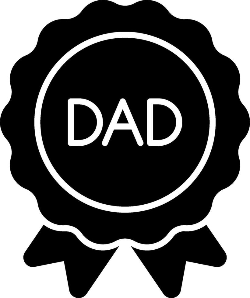 A black and white icon of a dad badge vector