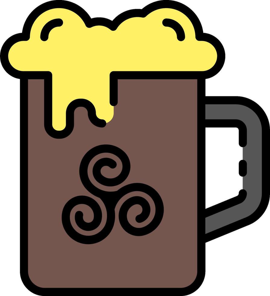 A mug of beer with a celtic symbol on it vector