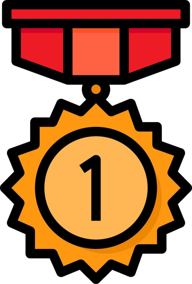 A medal with the number one on it vector