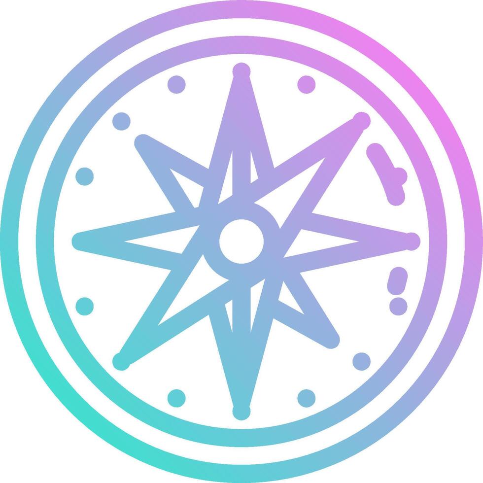 A compass icon in a circle with a star in the middle vector