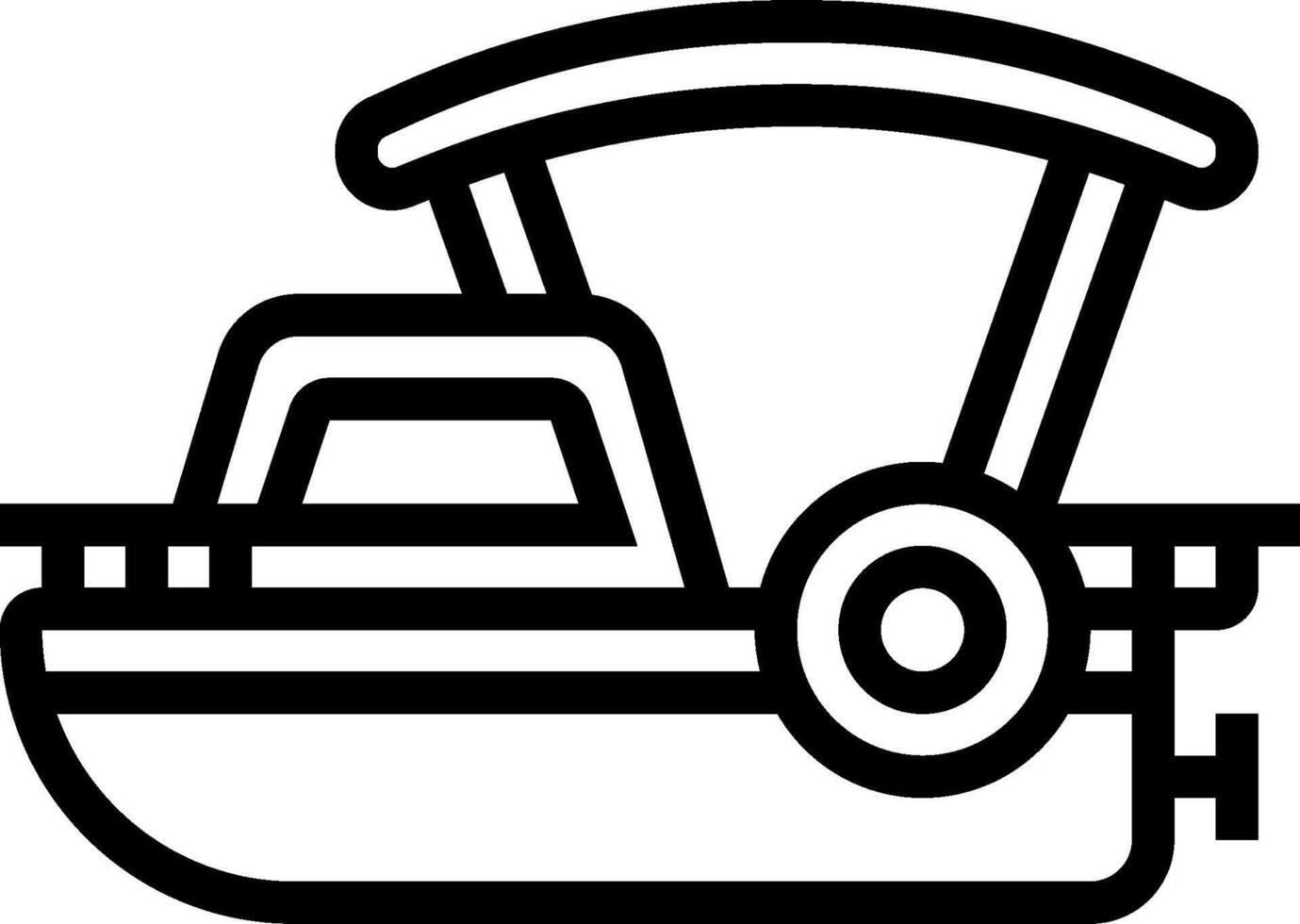 A black and white drawing of a boat vector