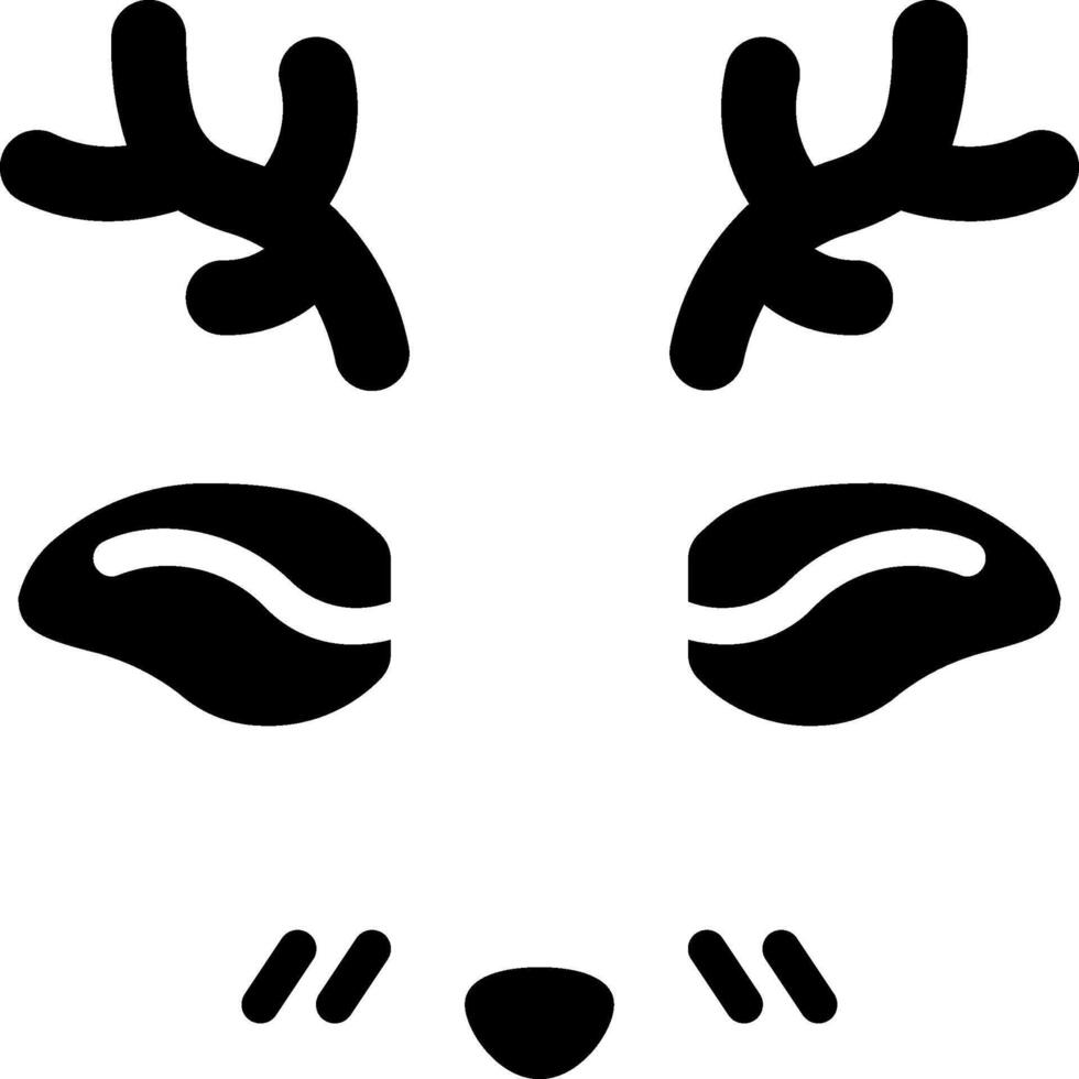 A black and white image of a deer face vector