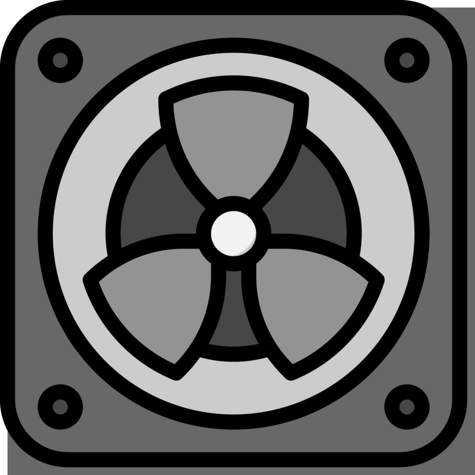 A black and white image of a radiation symbol vector
