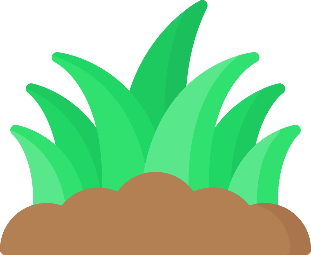 A cartoon grass with brown soil vector
