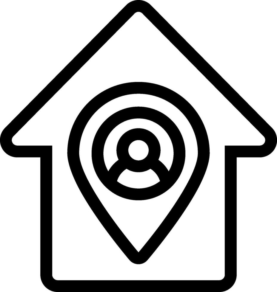 A house with a location pin icon vector
