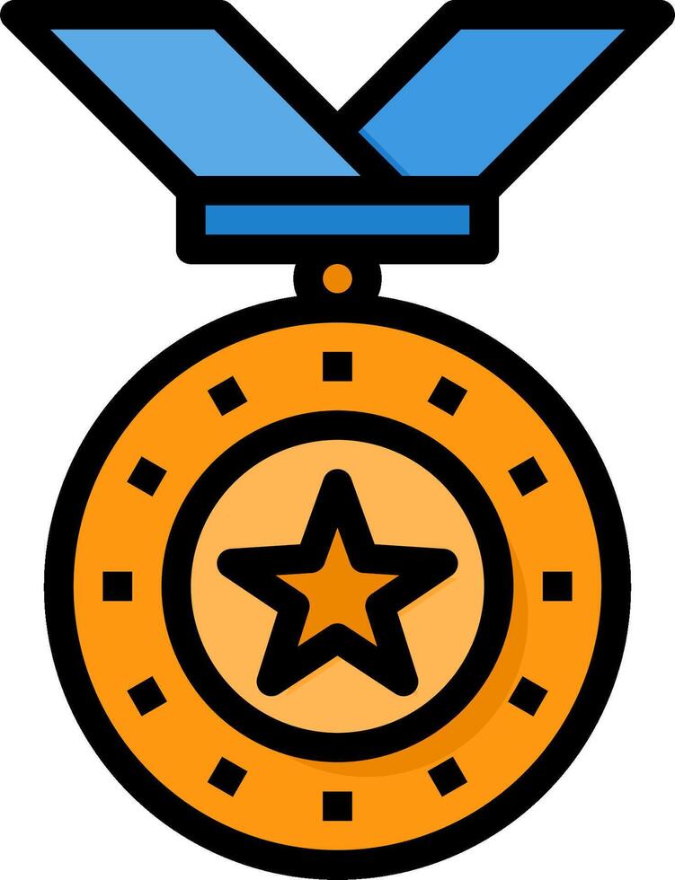 A medal with a star on it vector
