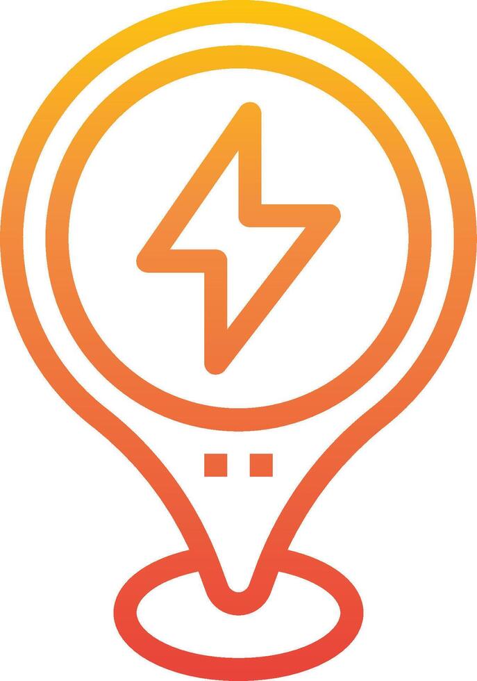 A yellow and orange icon with a lightning bolt vector
