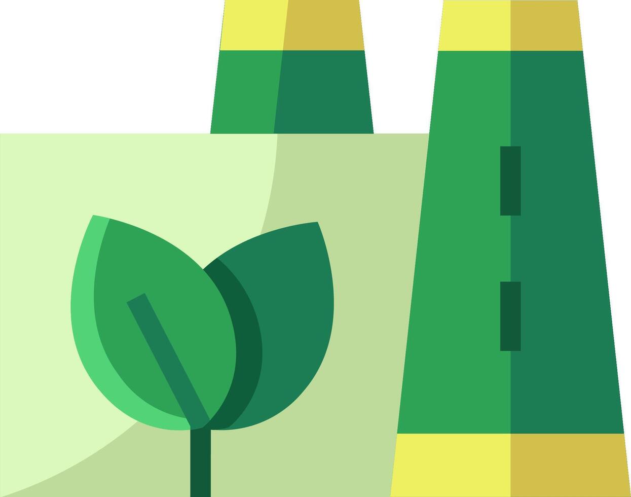 A green plant and two chimneys vector