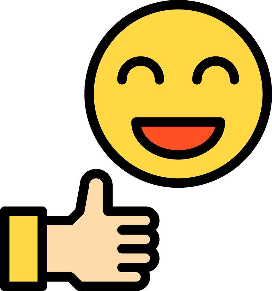 A yellow smiley face with a thumbs up vector