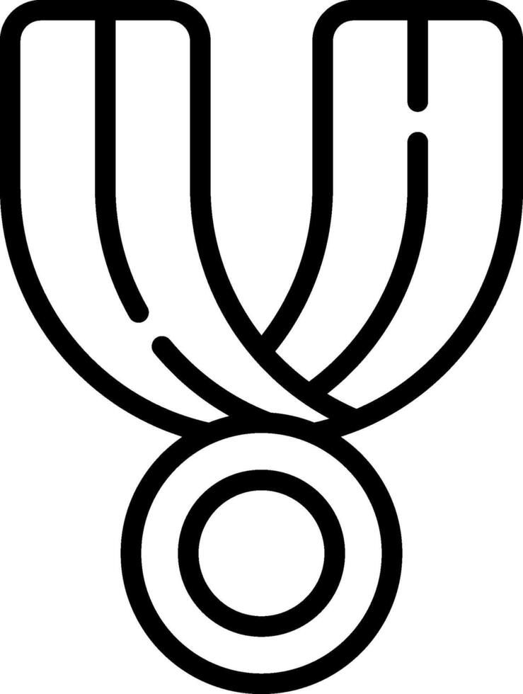 A black and white drawing of a medal vector
