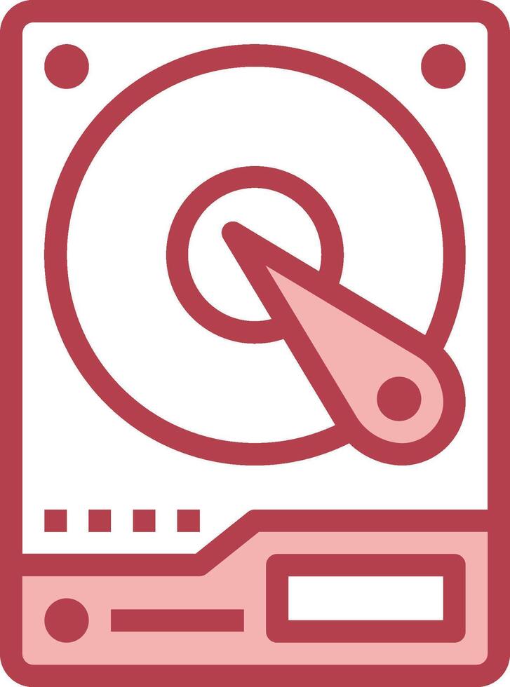 A red and white disk icon vector