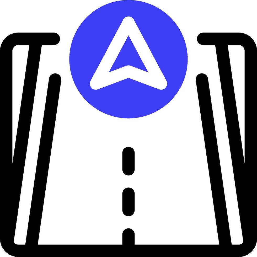 A road with a blue arrow pointing to it vector