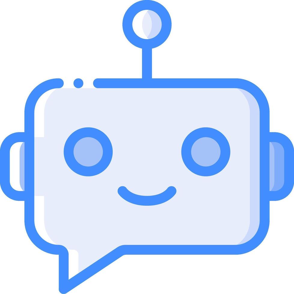 A robot with a speech bubble and a smiley face vector