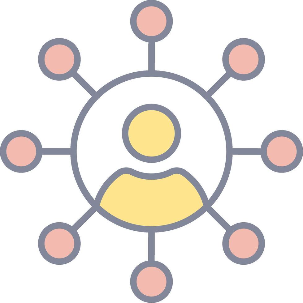 A circle with people connected to each other vector