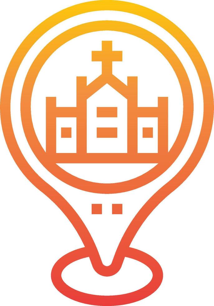 A church with a cross on top of it vector