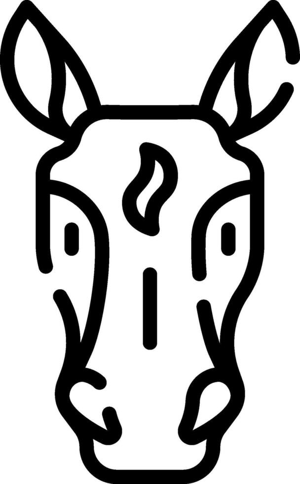 A black and white outline of a cow's head vector
