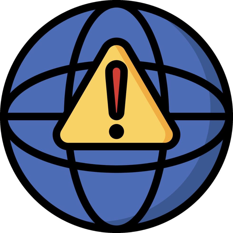 A globe with an exclamation mark on it vector