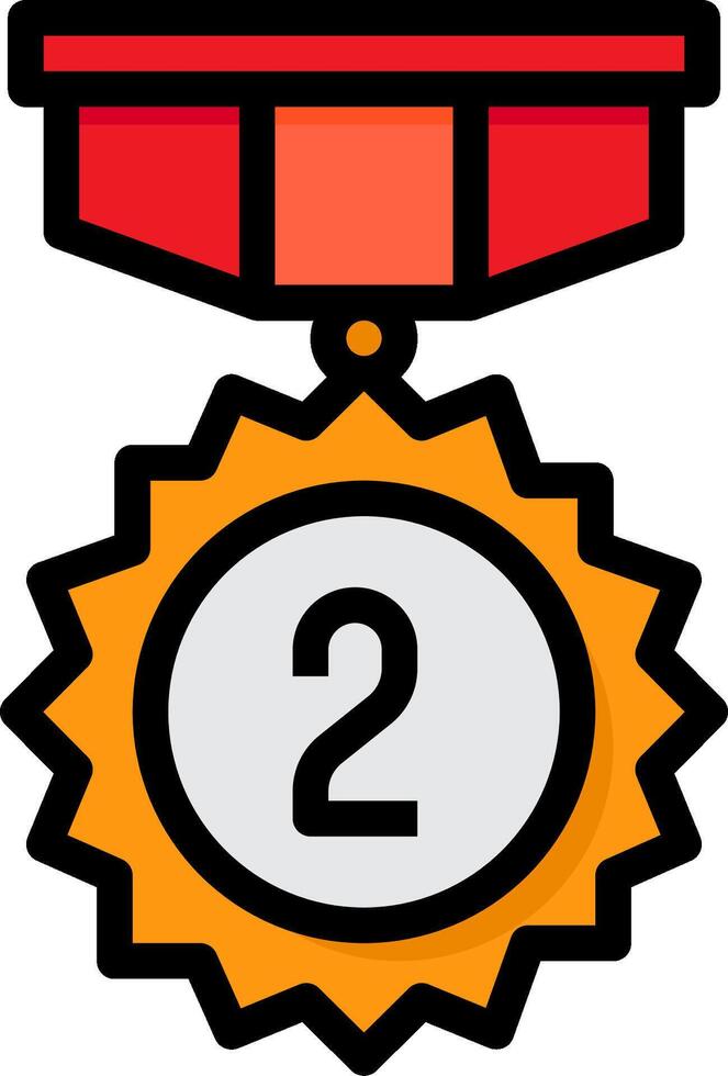 A medal with the number two on it vector