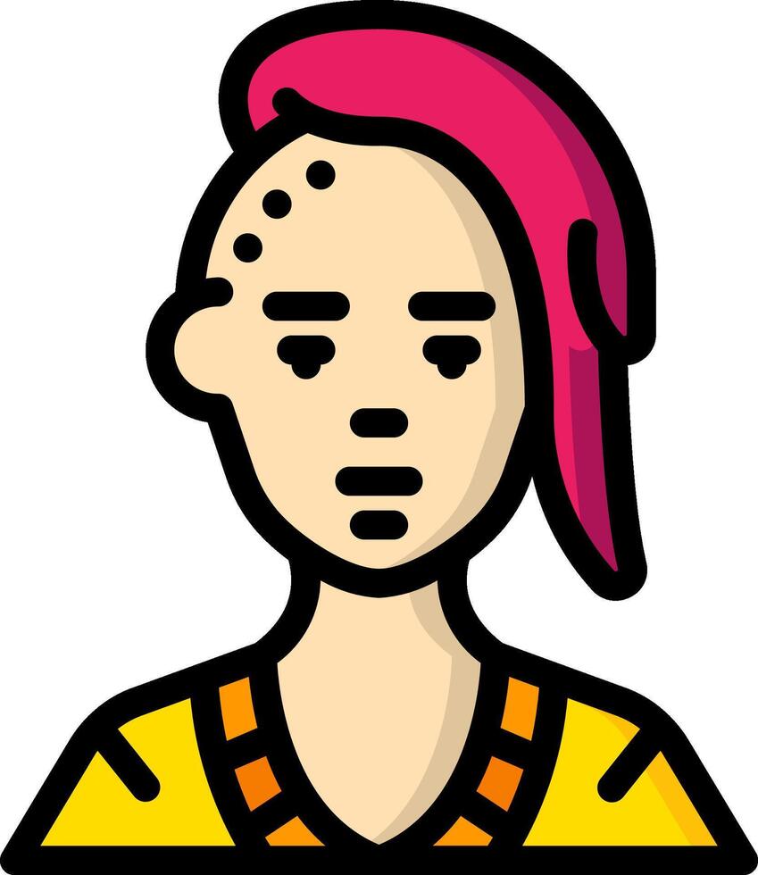 A cartoon avatar with a pink hair vector