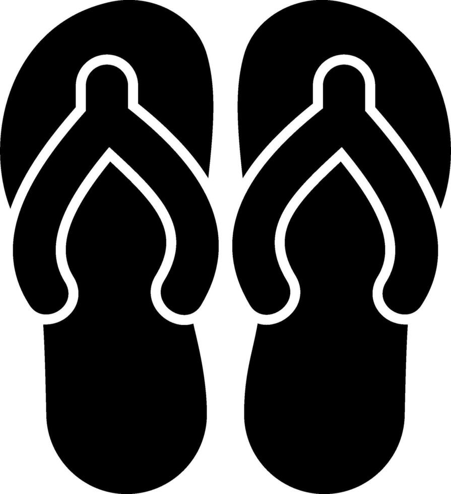 A pair of black flip flops on a white background vector