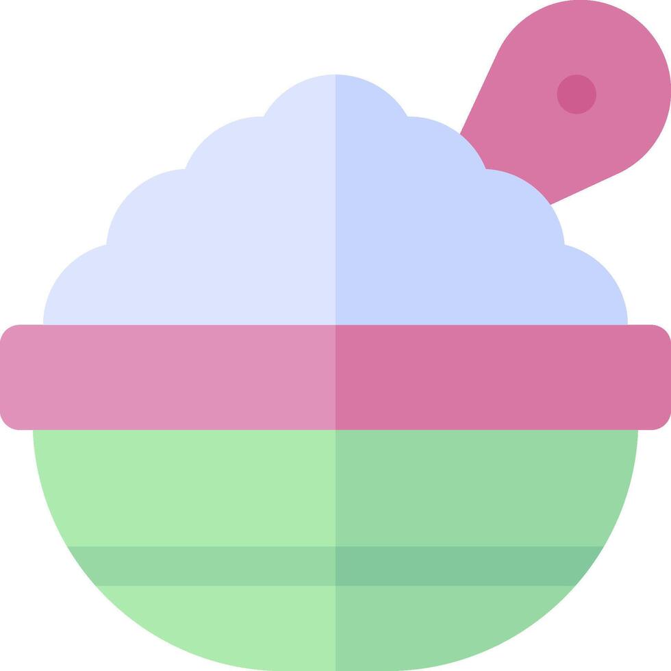 A bowl of ice cream with a spoon in it vector