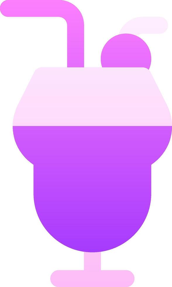 A purple drink with a straw and a cherry vector