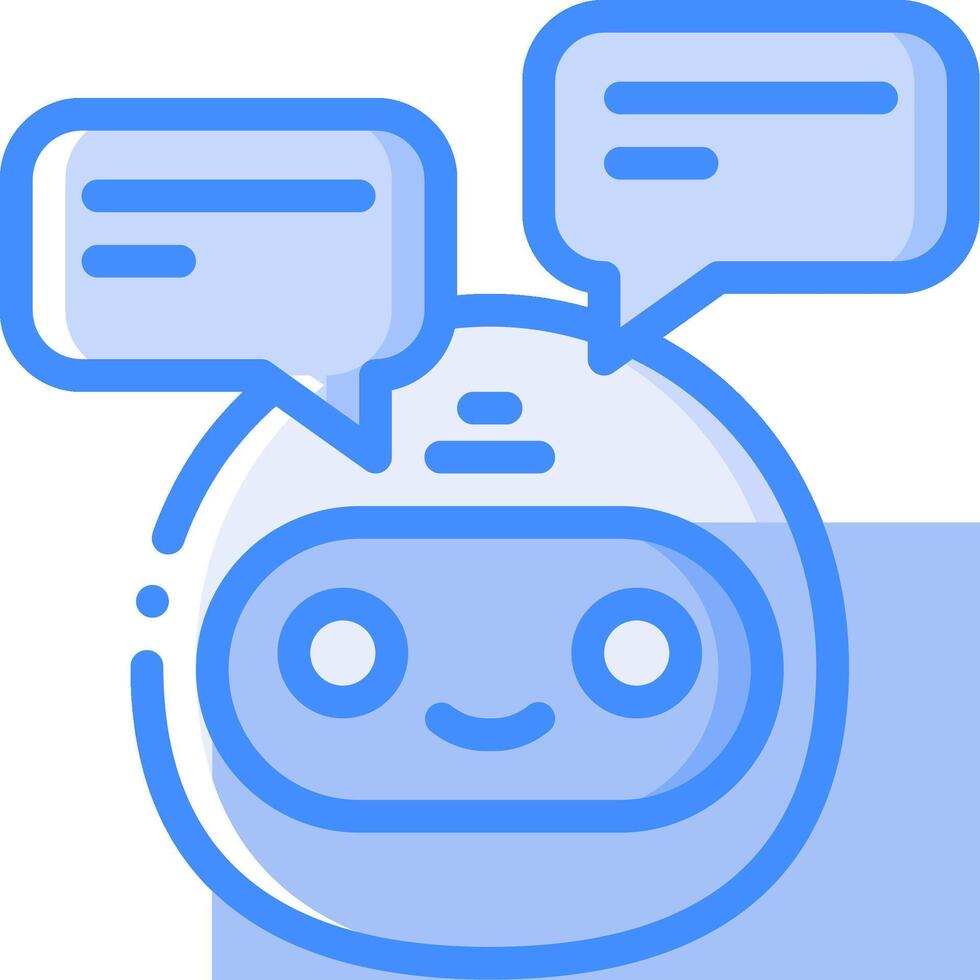 A robot with speech bubbles on it vector