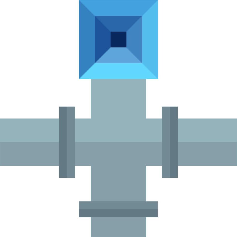 A blue pipe with a blue square on top vector
