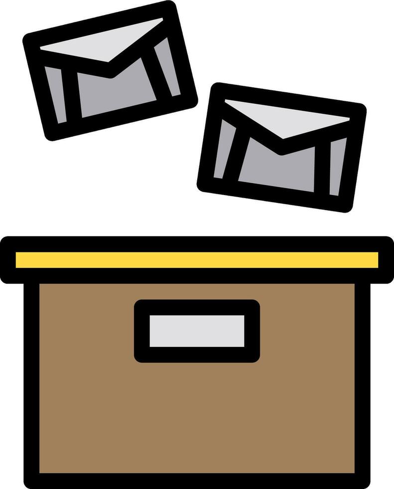A box with envelopes flying out of it vector