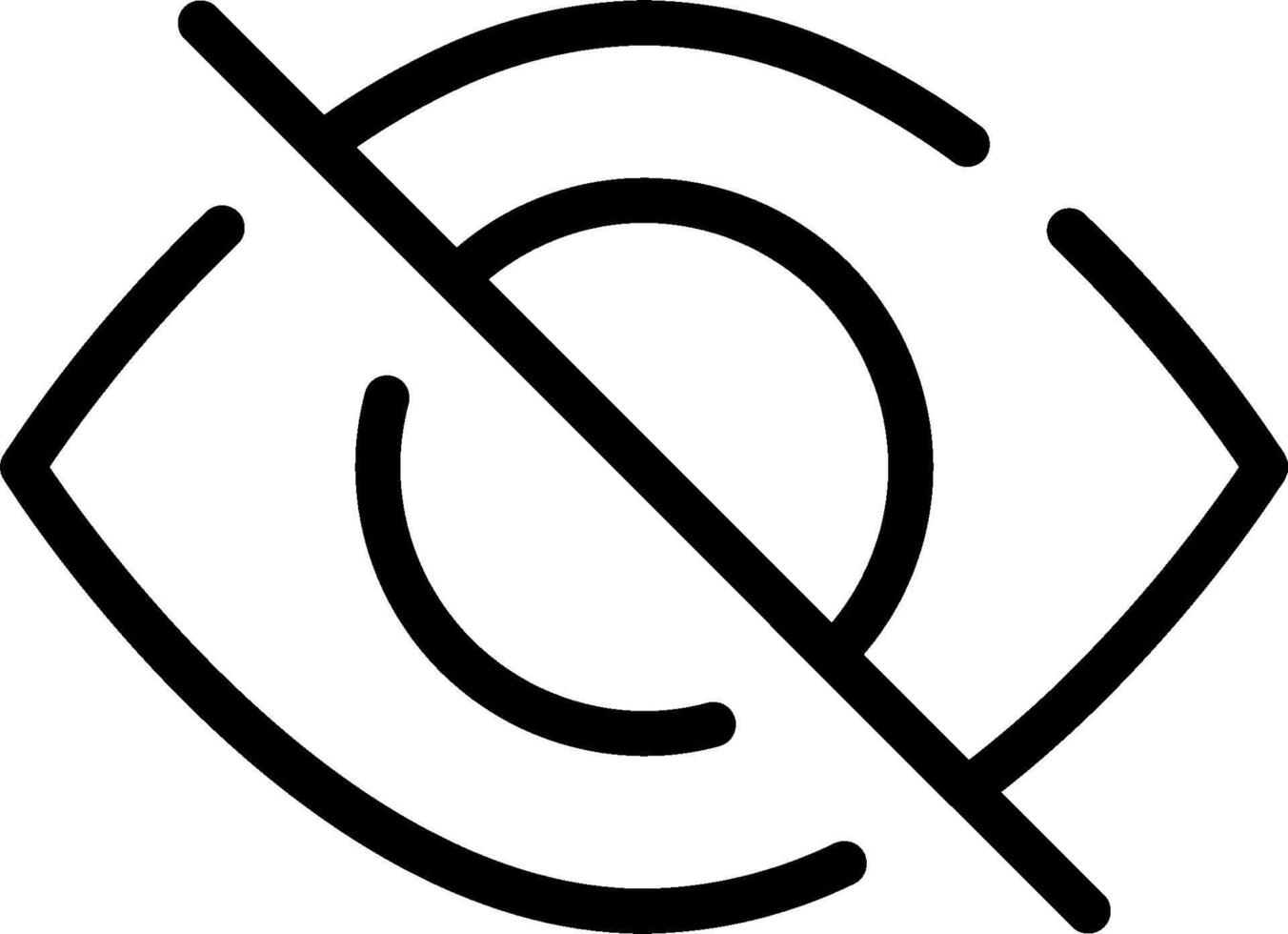 No eye icon illustration vector