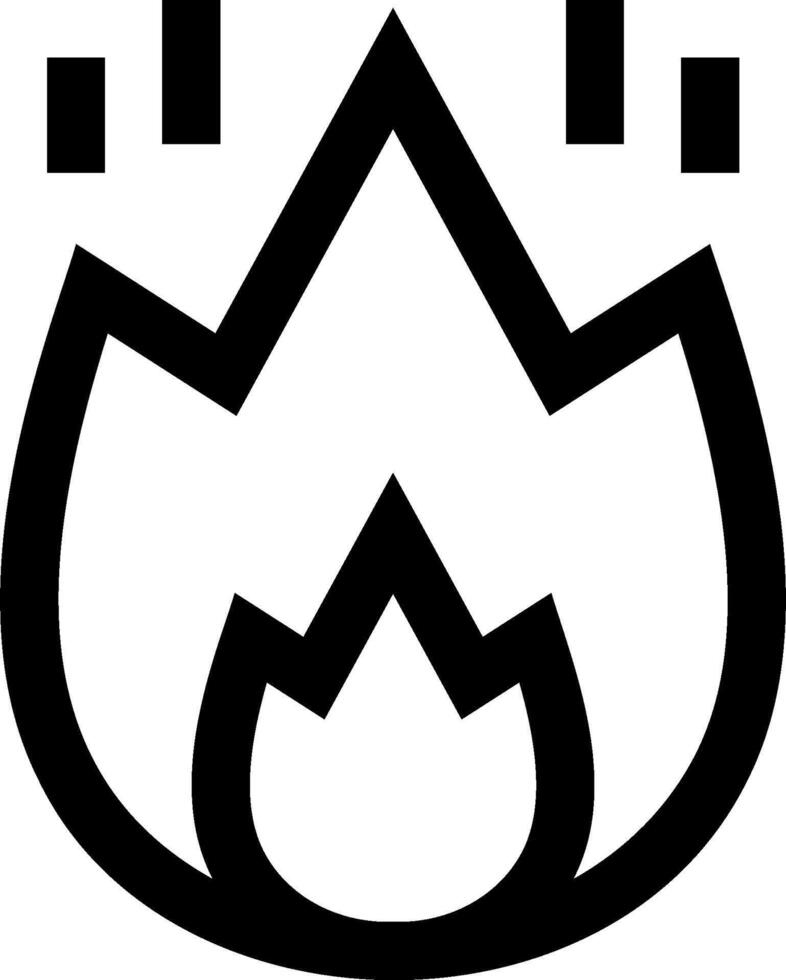 A black and white logo of a fire vector