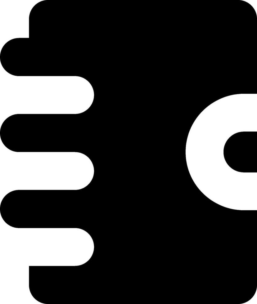 A black and white logo of a book vector