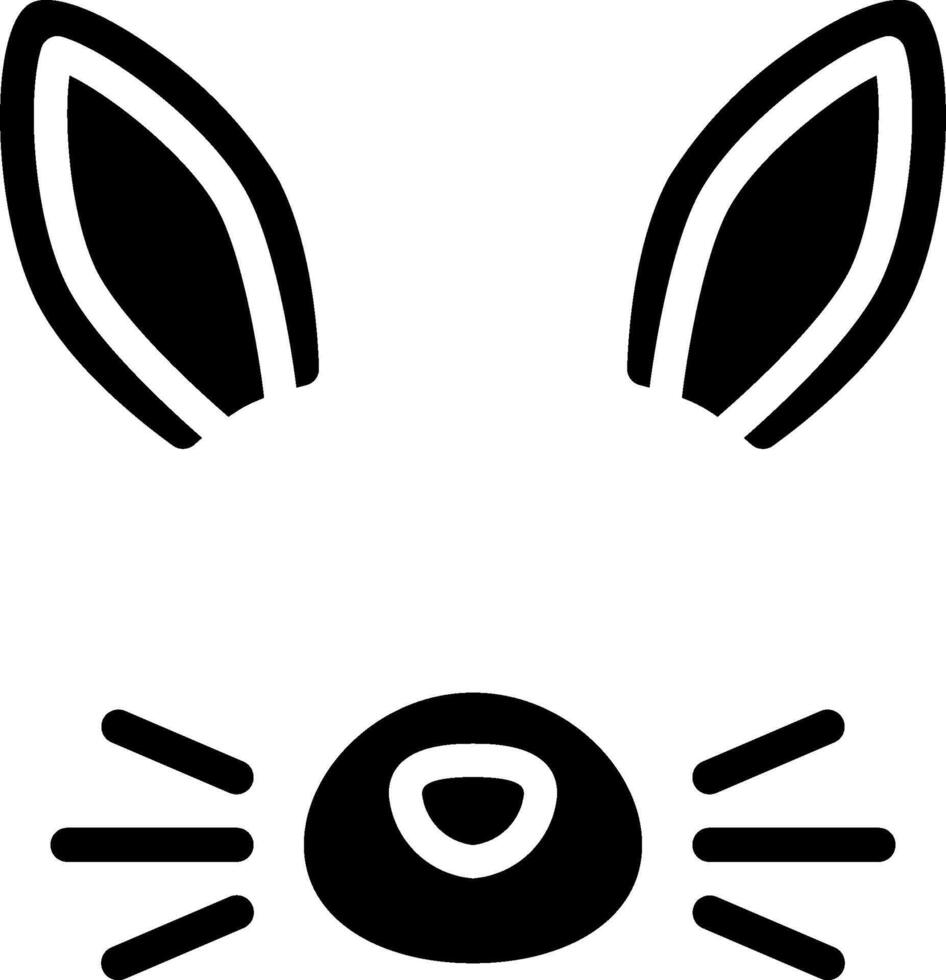 A black and white bunny face with ears vector