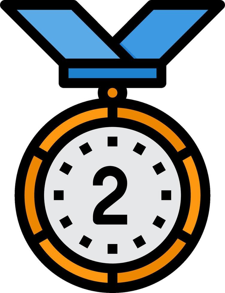 A medal with the number two on it vector
