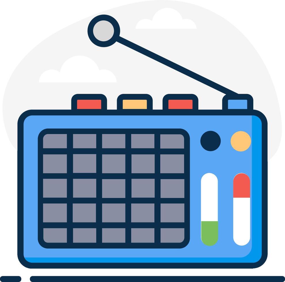 A radio with a microphone icon vector