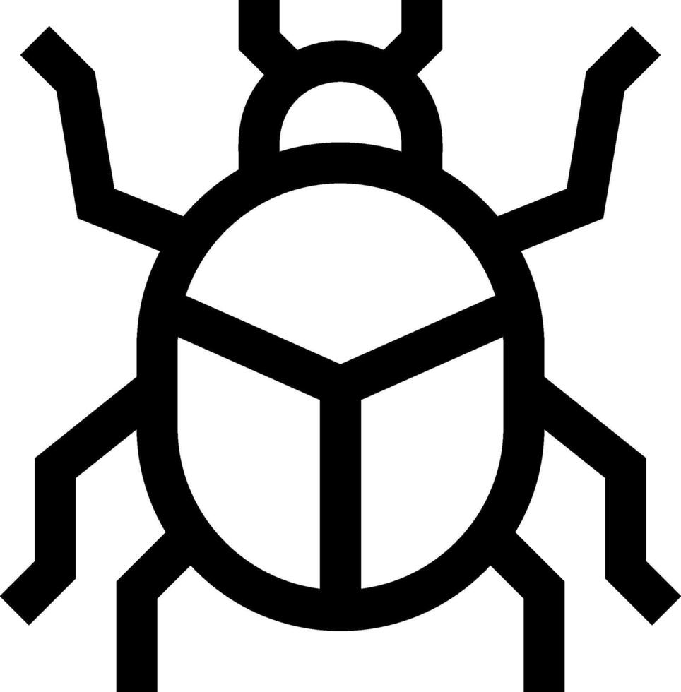 A black and white bug icon vector