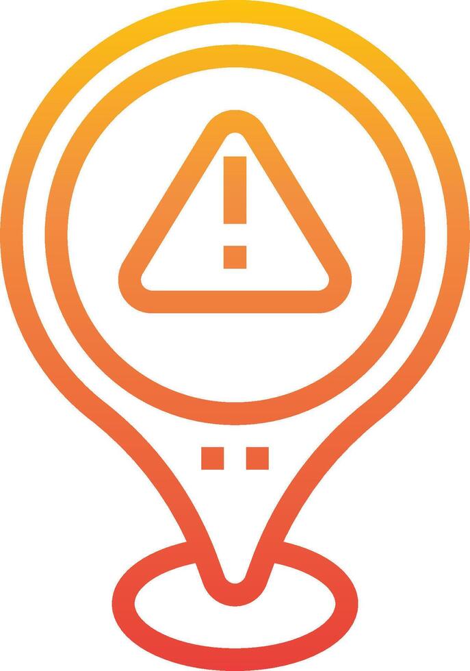 A yellow and orange icon with a warning sign vector