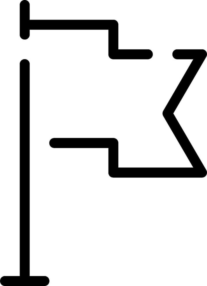 A black and white flag with a white outline vector