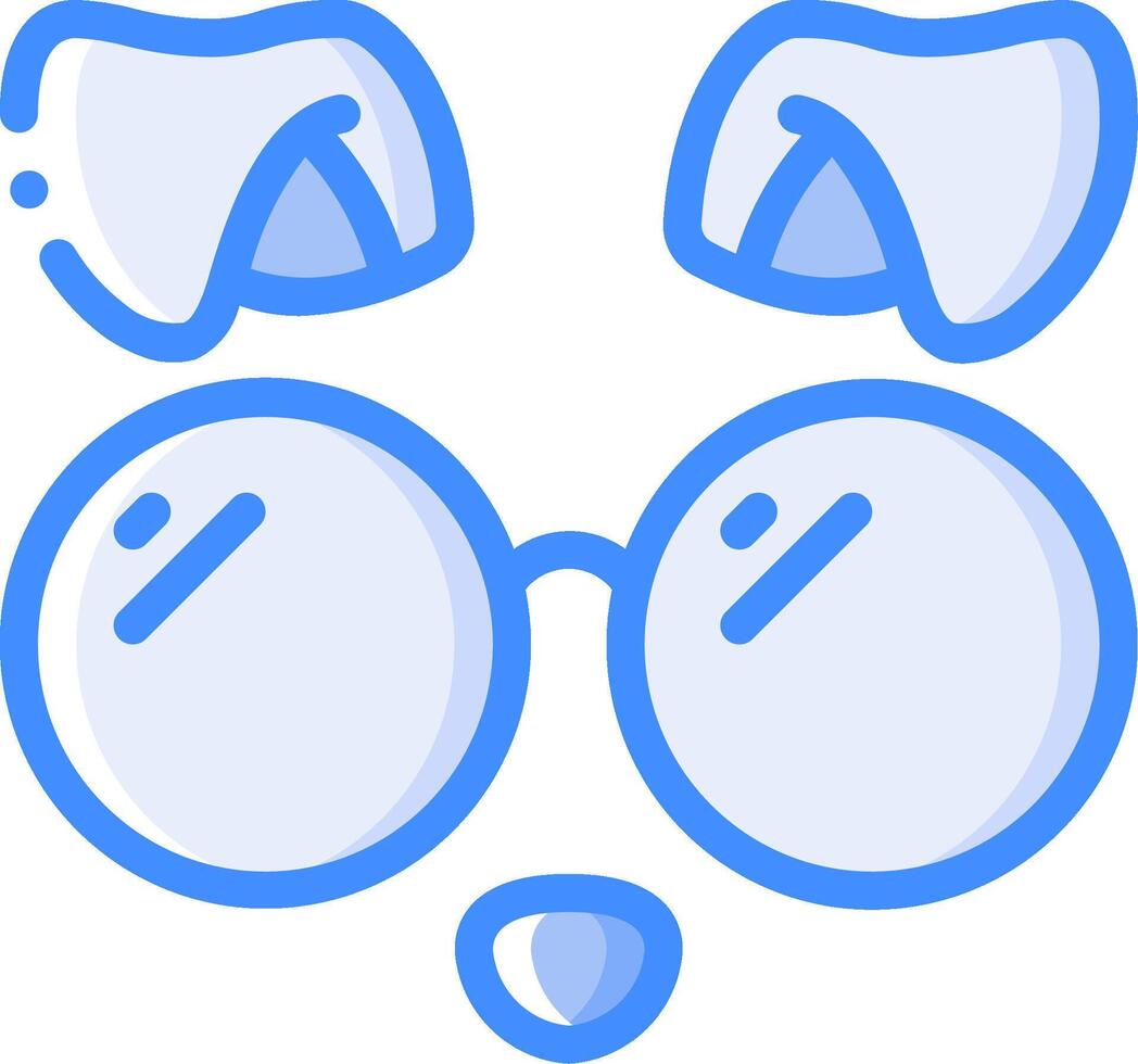 A cartoon dog with glasses and a nose vector