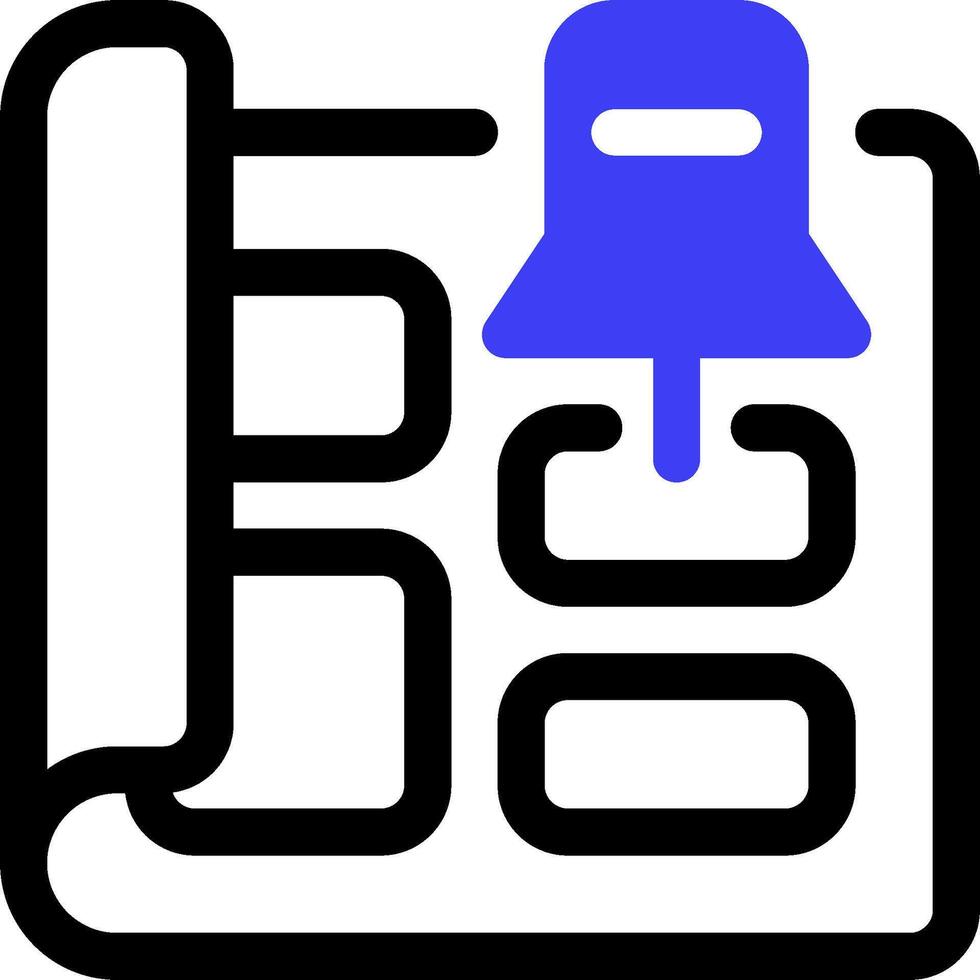 A blue and black icon of a phone vector