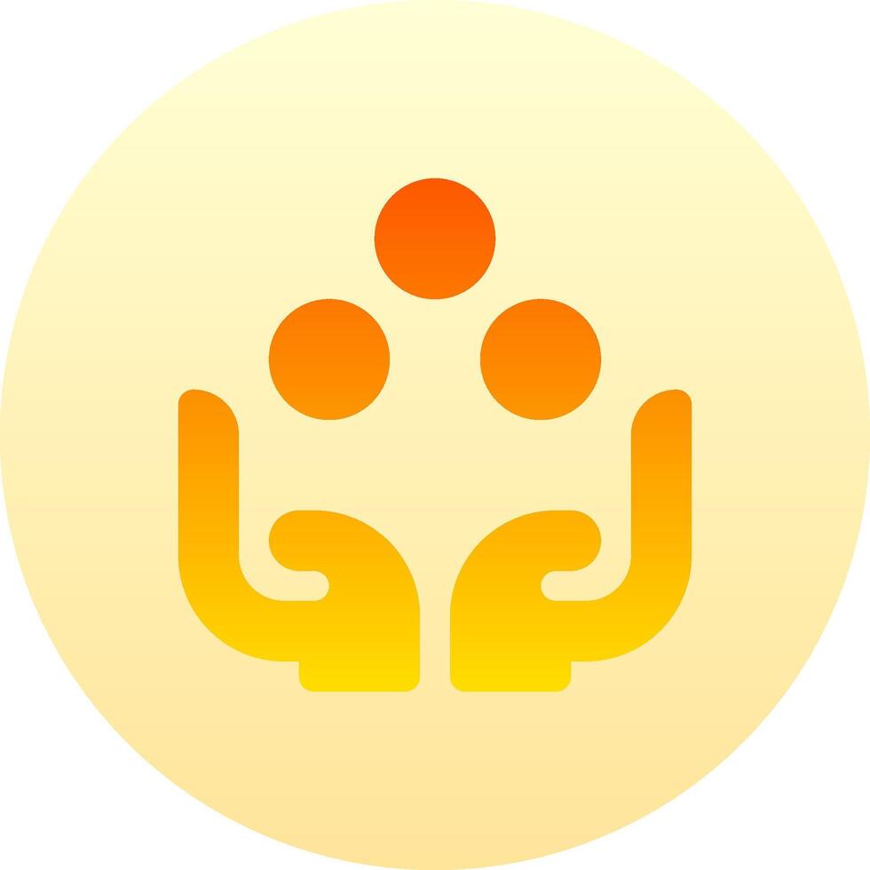 A yellow circle with an orange and orange icon vector