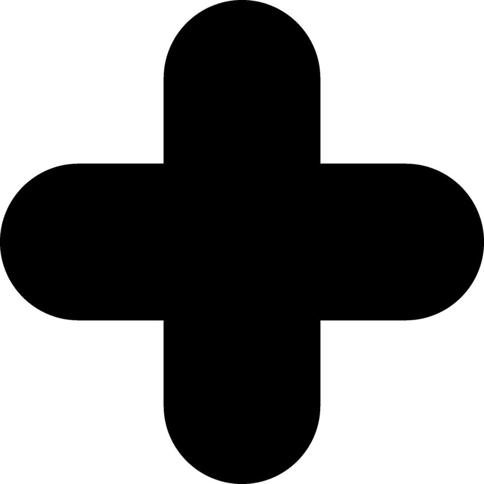 A black cross with a white background vector