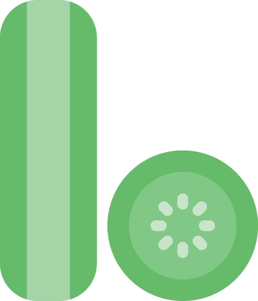 A green slice of cucumber with a slice of cucumber next to it vector
