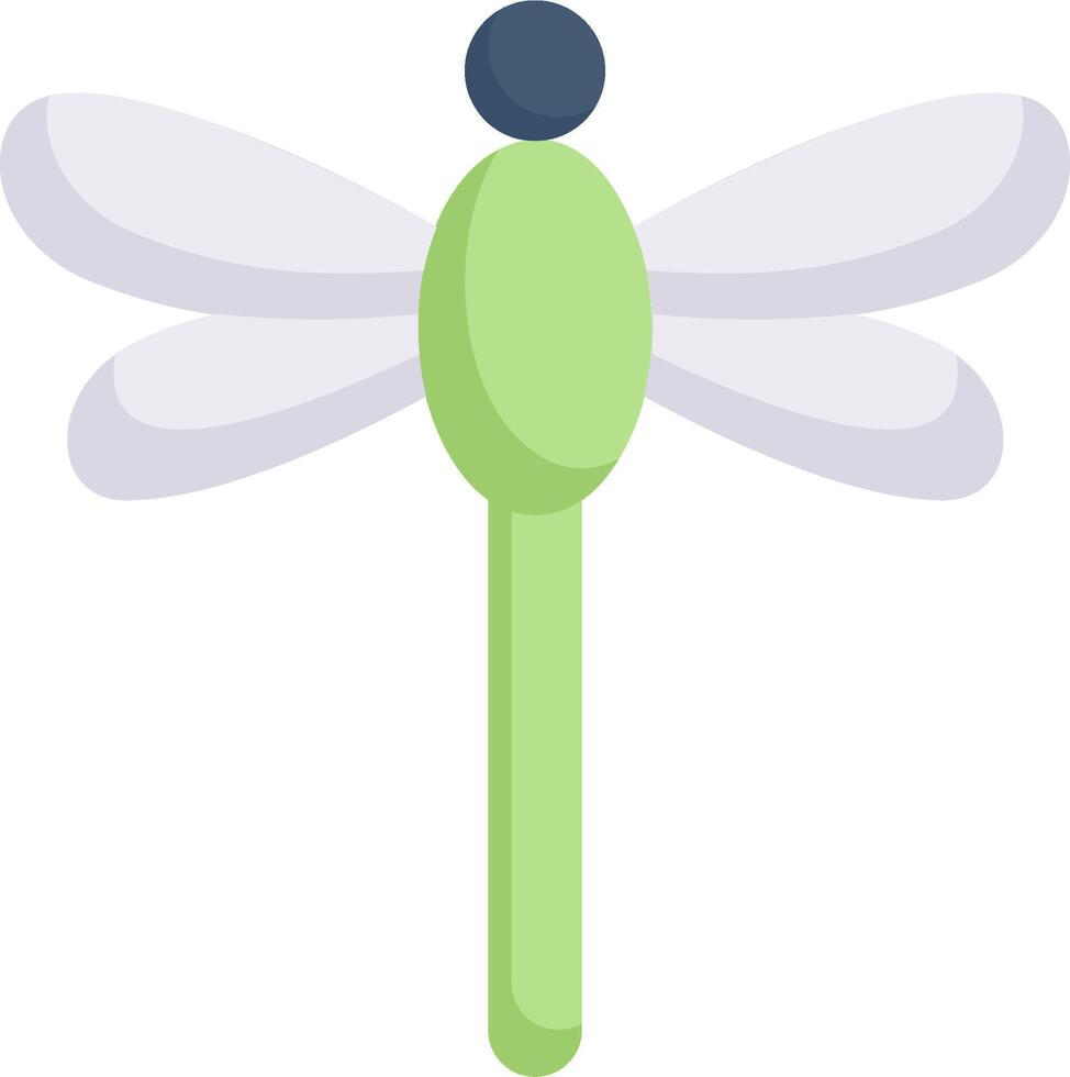 A dragonfly with a green body and blue wings vector