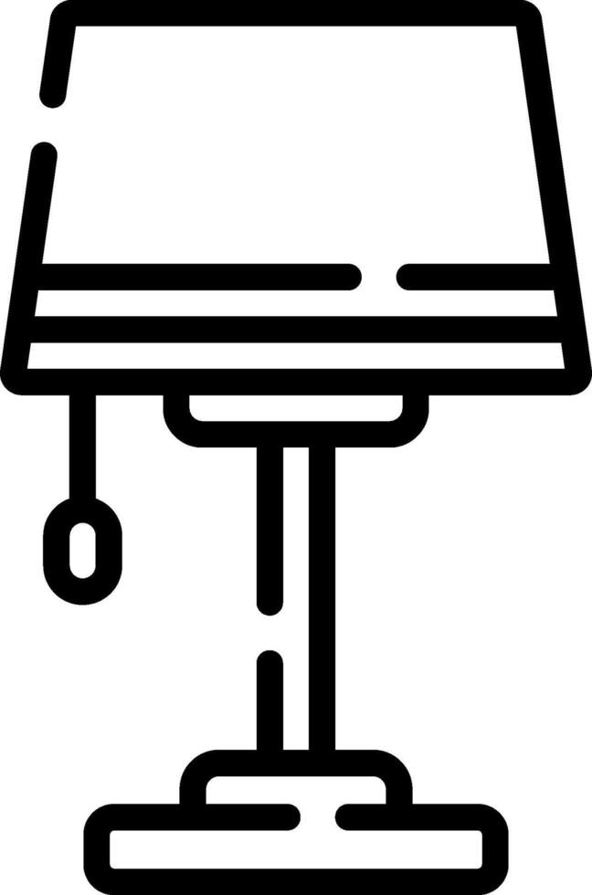 A black and white illustration of a lamp vector