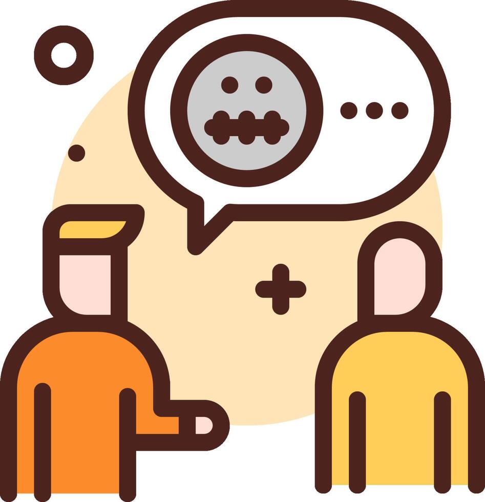 Two people talking with a speech bubble above them vector