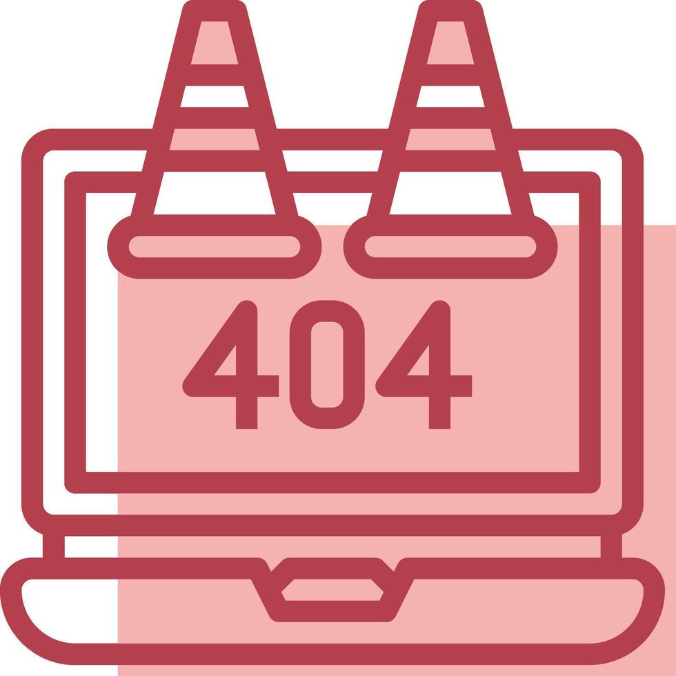 A laptop with two traffic cones on it vector