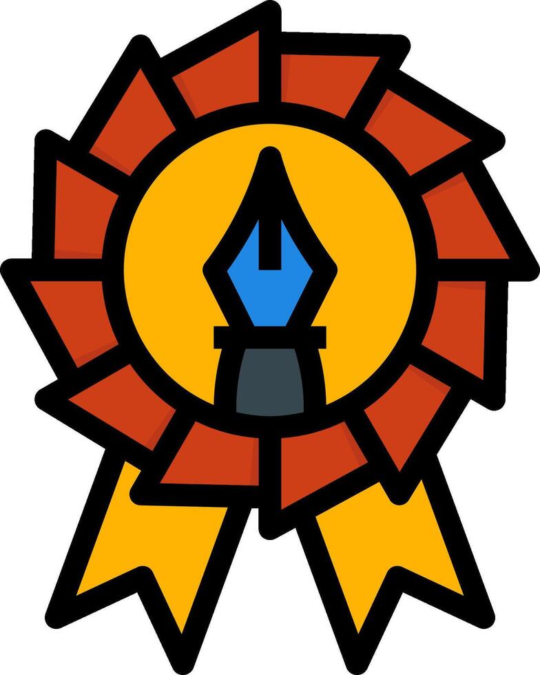 A cartoon award with a pen and ink vector