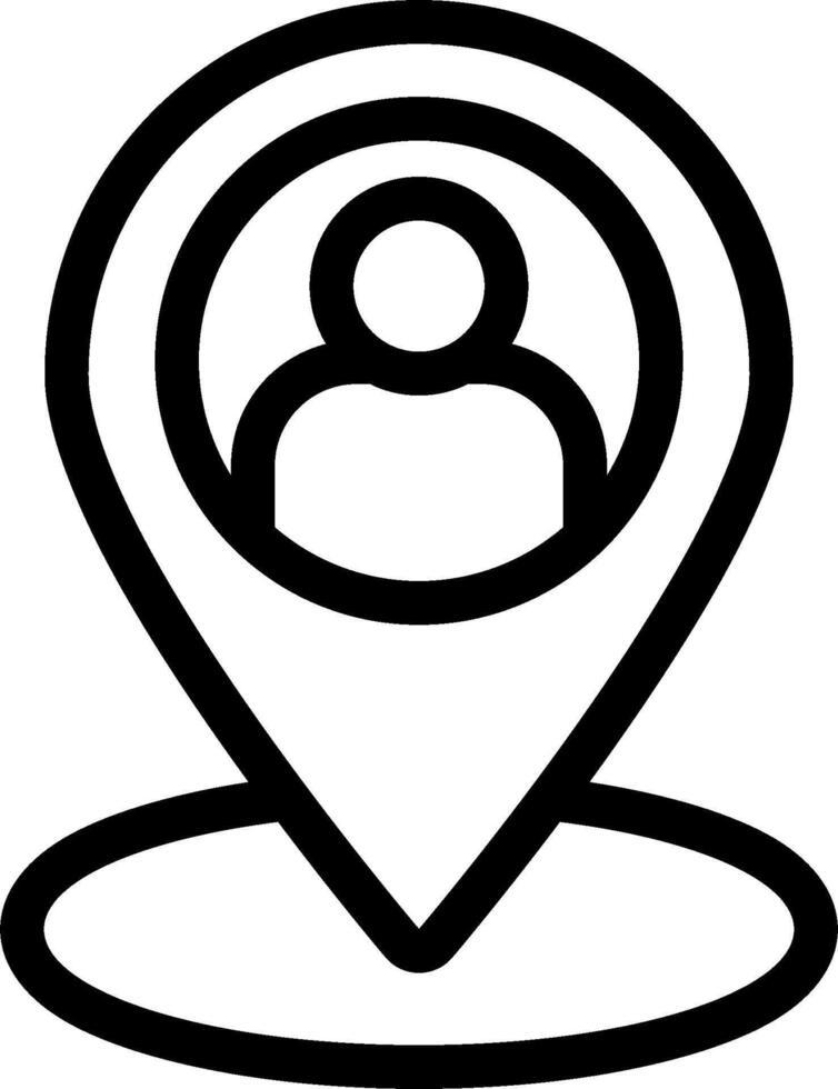 A location marker icon with a person in the center vector